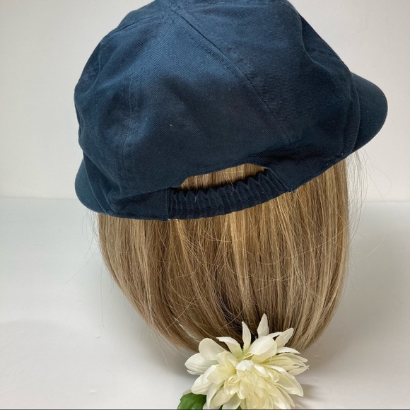 Reversible Sun Hat Wide Brim Navy Light Blue Floral NWOT - Picture 8 of 13